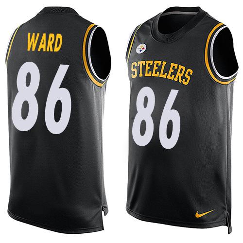  Steelers #86 Hines Ward Black Team Color Men's Stitched NFL Limited Tank Top Jersey